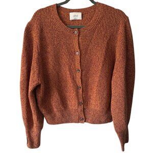 ARITZIA Wilfred 100% Merino Wool Nora Crew-Neck Knit Cardigan Size XL